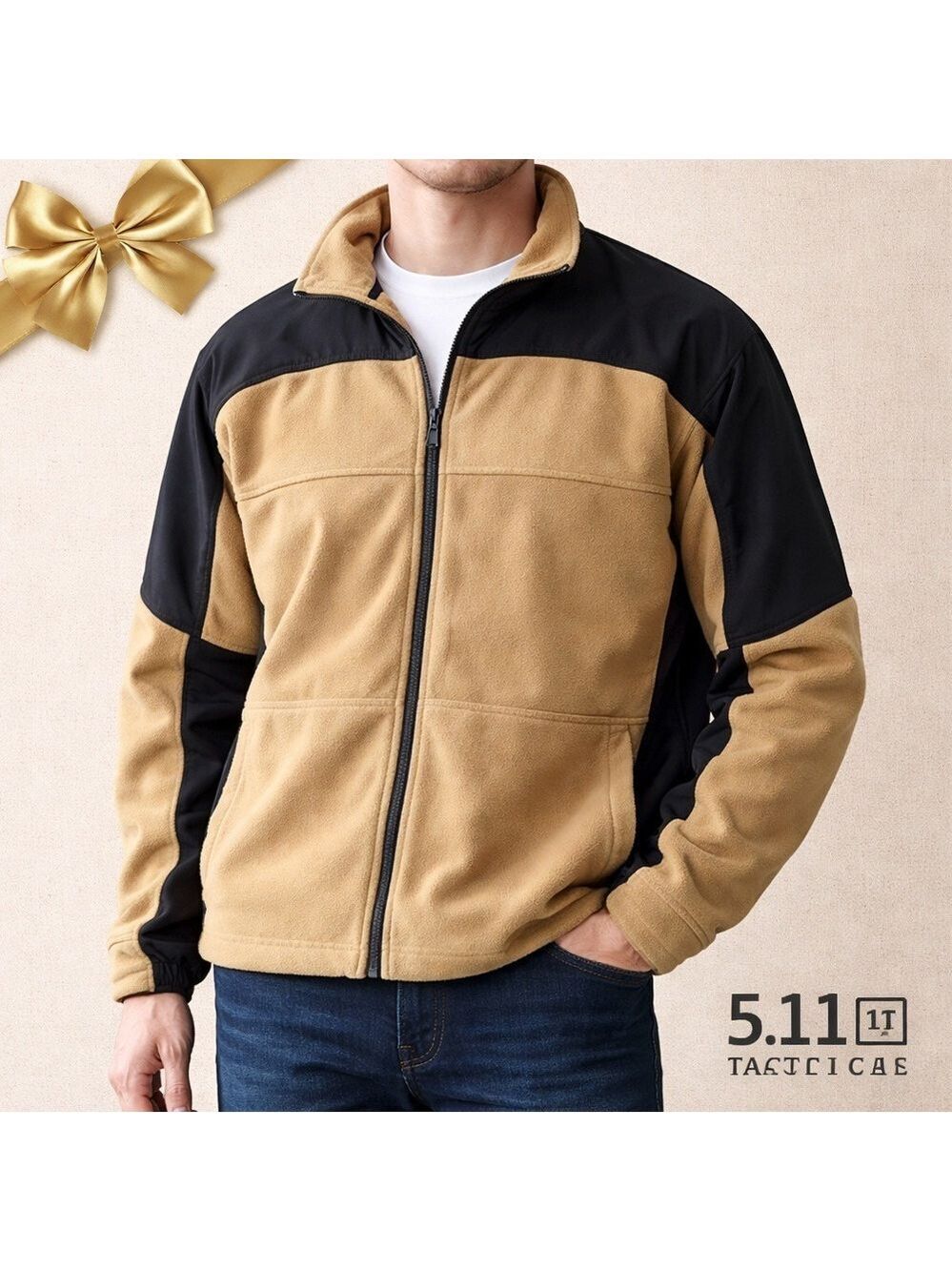5.11 Tactical Series Fleece Jacket Men’s Tan Black Full Zip Utility Coat XL
